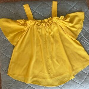 Bright Yellow Off-Shoulder Top